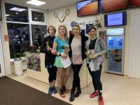 Слева направо Соколова Юлия(3М), Калинина Ольга(1М), Гудкина Наталья(Гл.судья), Зеленкина Ольга(2М)